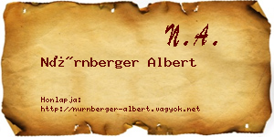 Nürnberger Albert névjegykártya