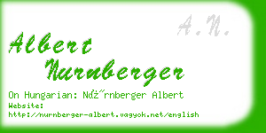 albert nurnberger business card